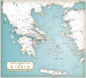 Mythological Map of Greece